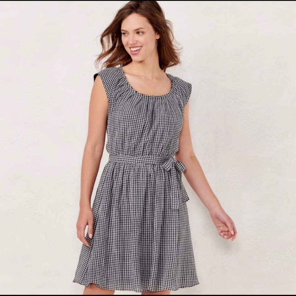 NWT  LC Lauren Conrad blue/white gingham dress